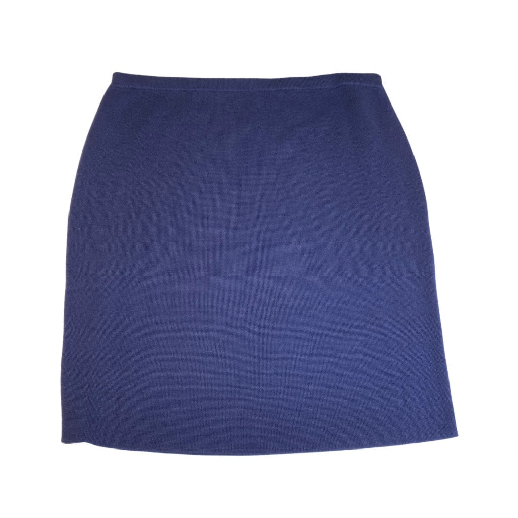 Eileen Fisher Navy Waffle Knit Straight Skirt-Thumbnail