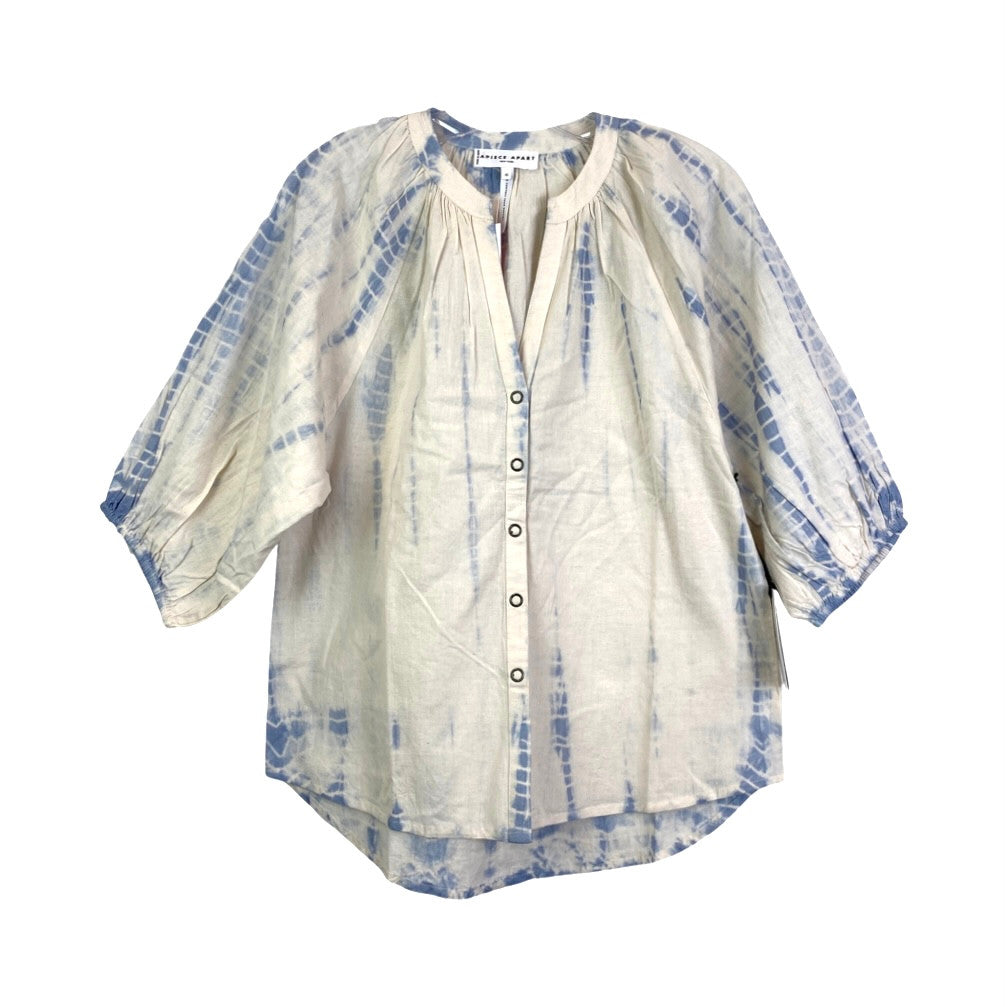 Apiece Apart Blue and White Tie Dye Mitte Top-Thumbnail