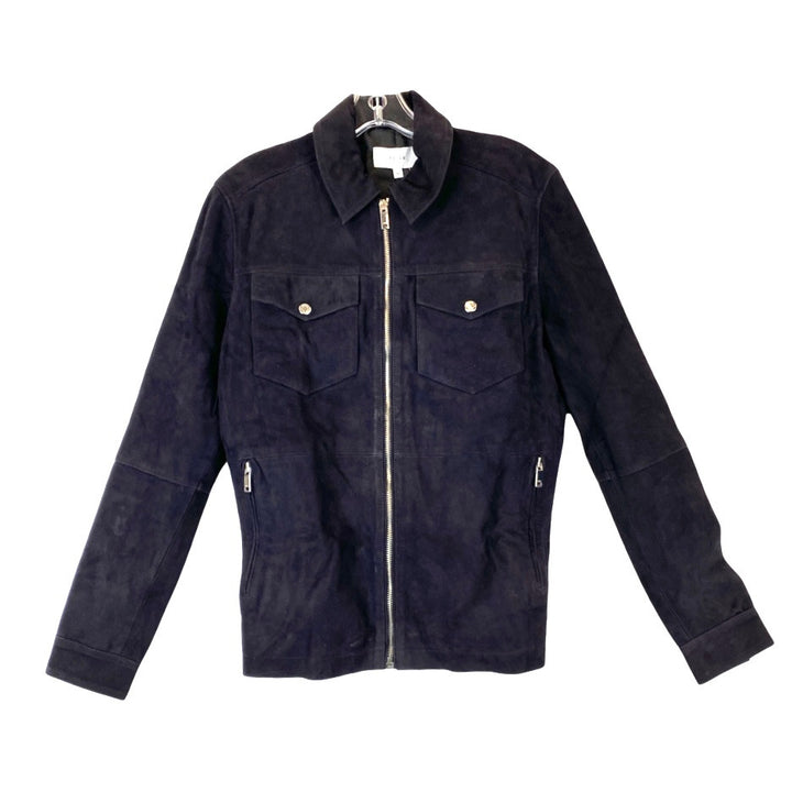 Reiss Cash Suede Zip Through Jacket-Thumbnail