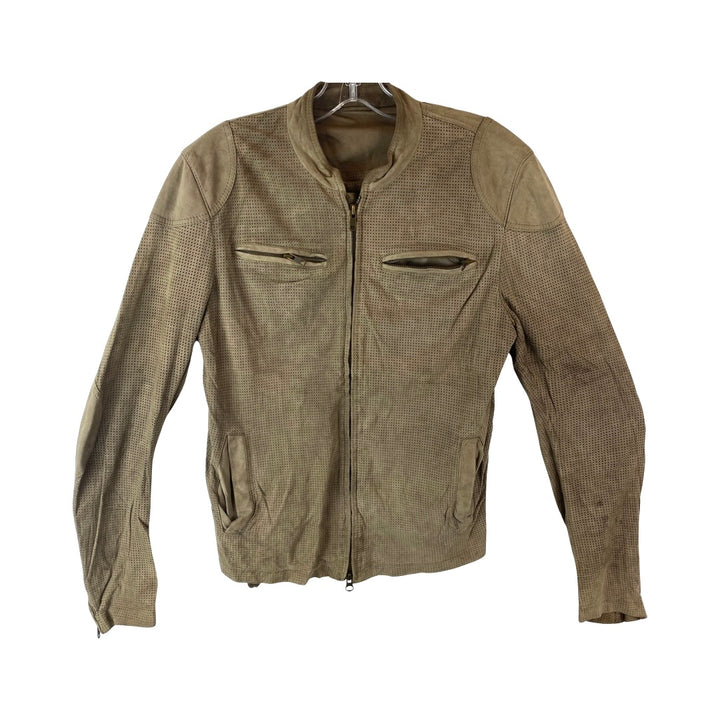 Duckie Brown Perforated Leather Racer Jacket