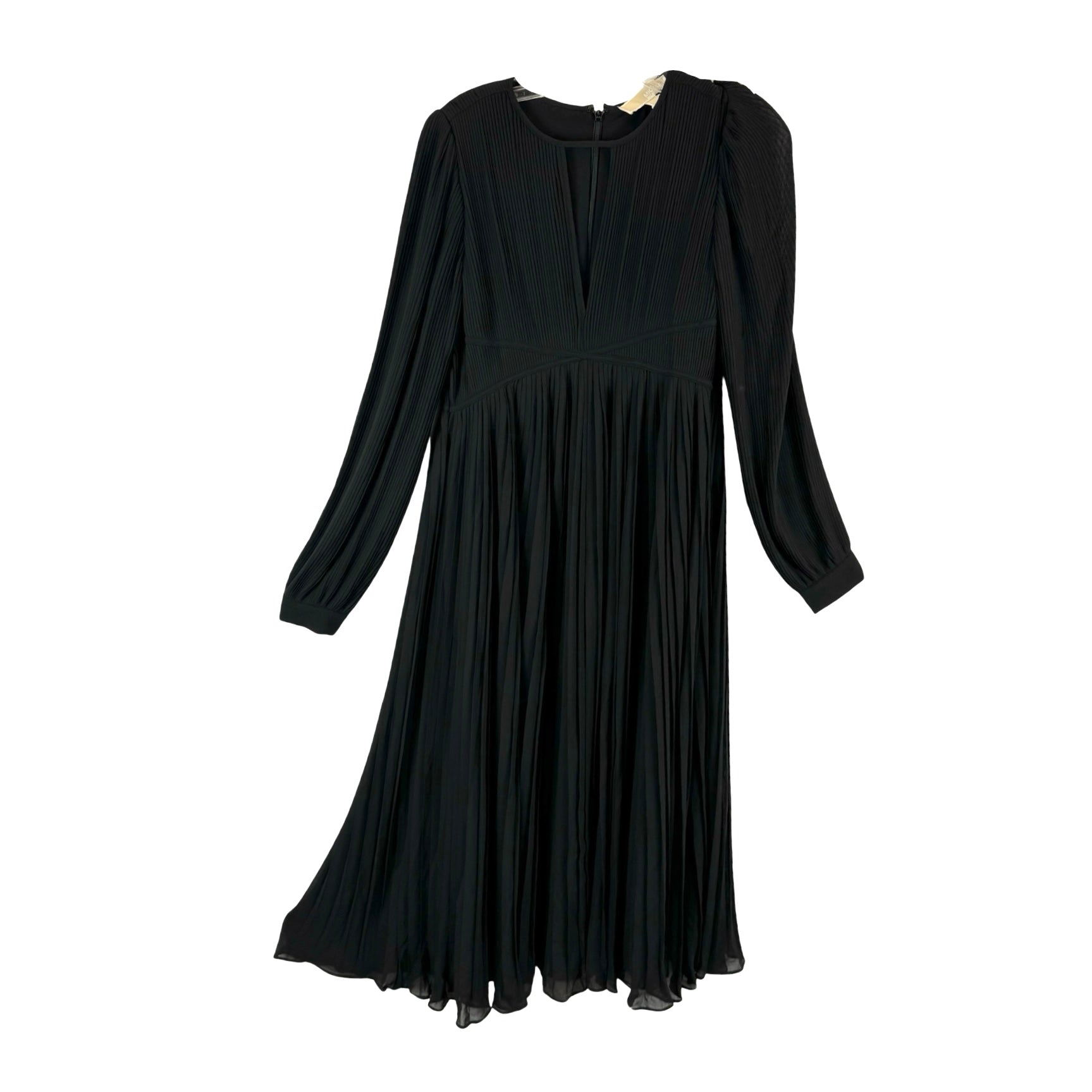 MICHAEL Michael Kors Long Sleeve Pleated Keyhole Maxi Dress