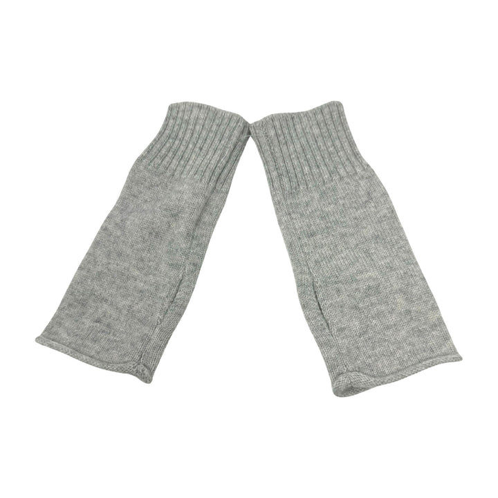 The Cashmere Project Short Fingerless Gloves-Gray front