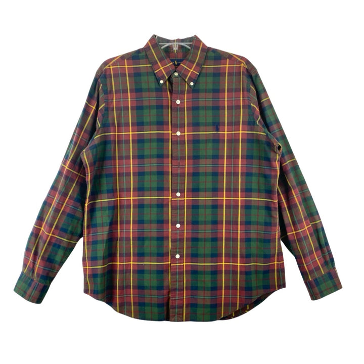 Ralph Lauren Curved Hem Plaid Button Down