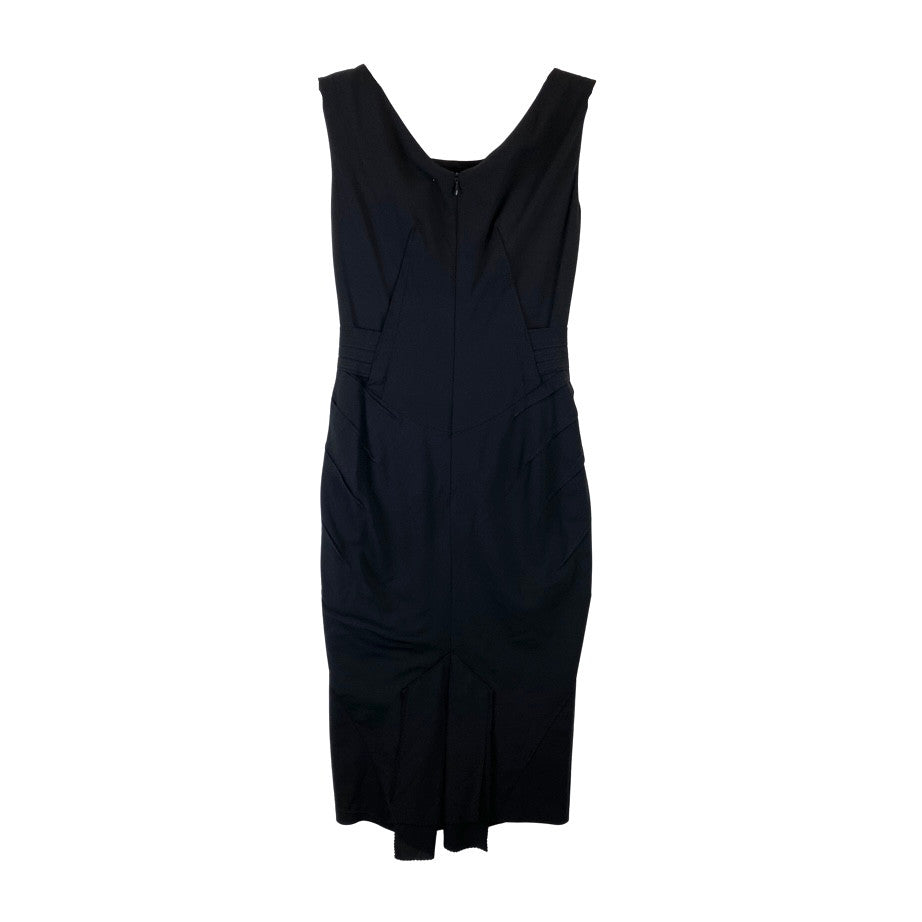 Zac Posen Bi-Stretch Crepe Turban Dress-Black Back