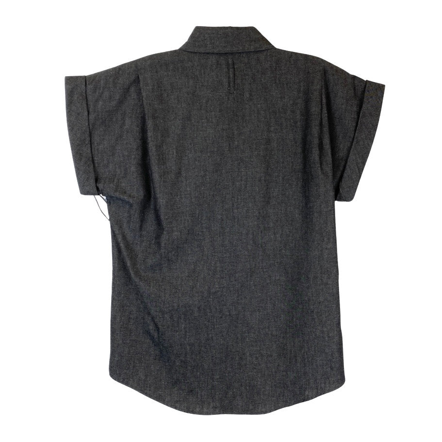 Kal Rieman Cuffed Cap Sleeve Shirt-gray back