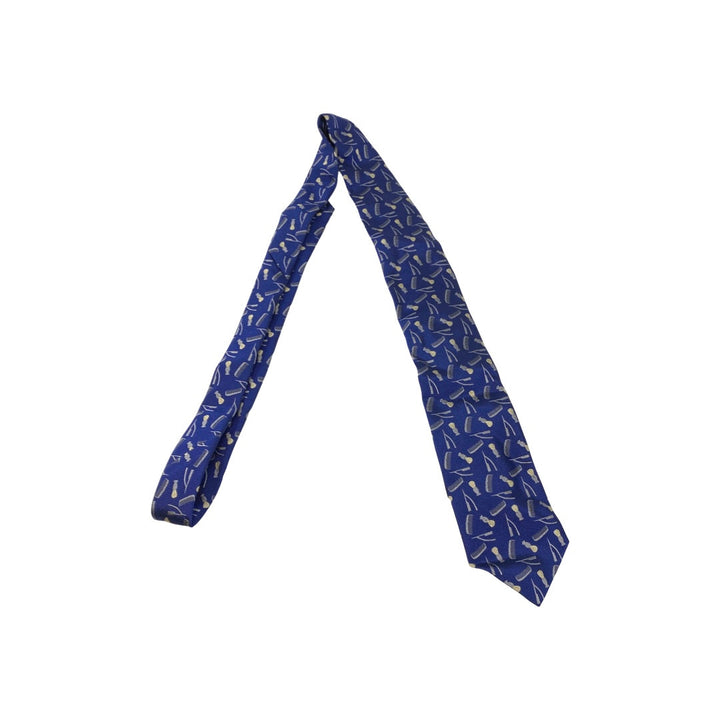 New & Lingwood Blue Barber Design Silk Tie-Full