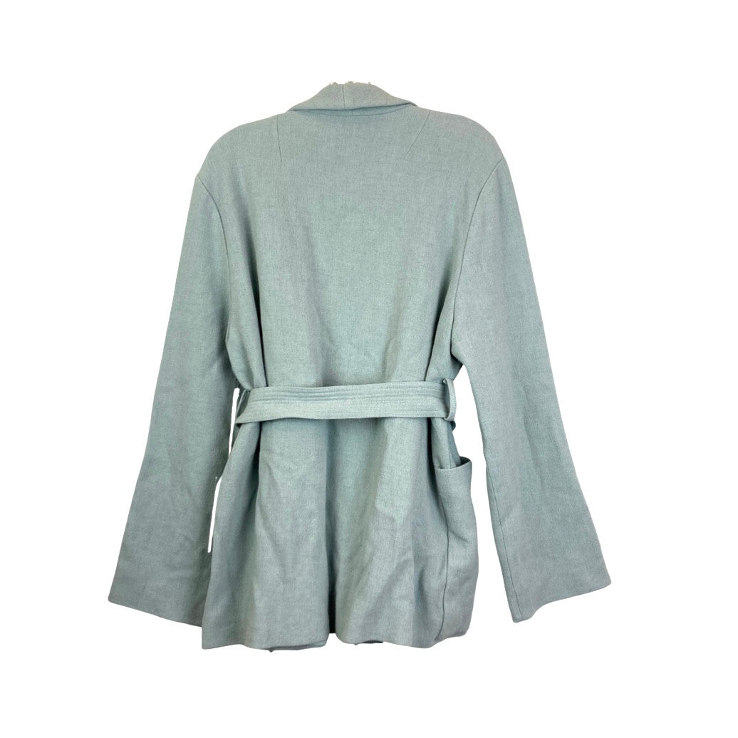 Apiece Apart Light Blue Wool Open Front Jacket-Back