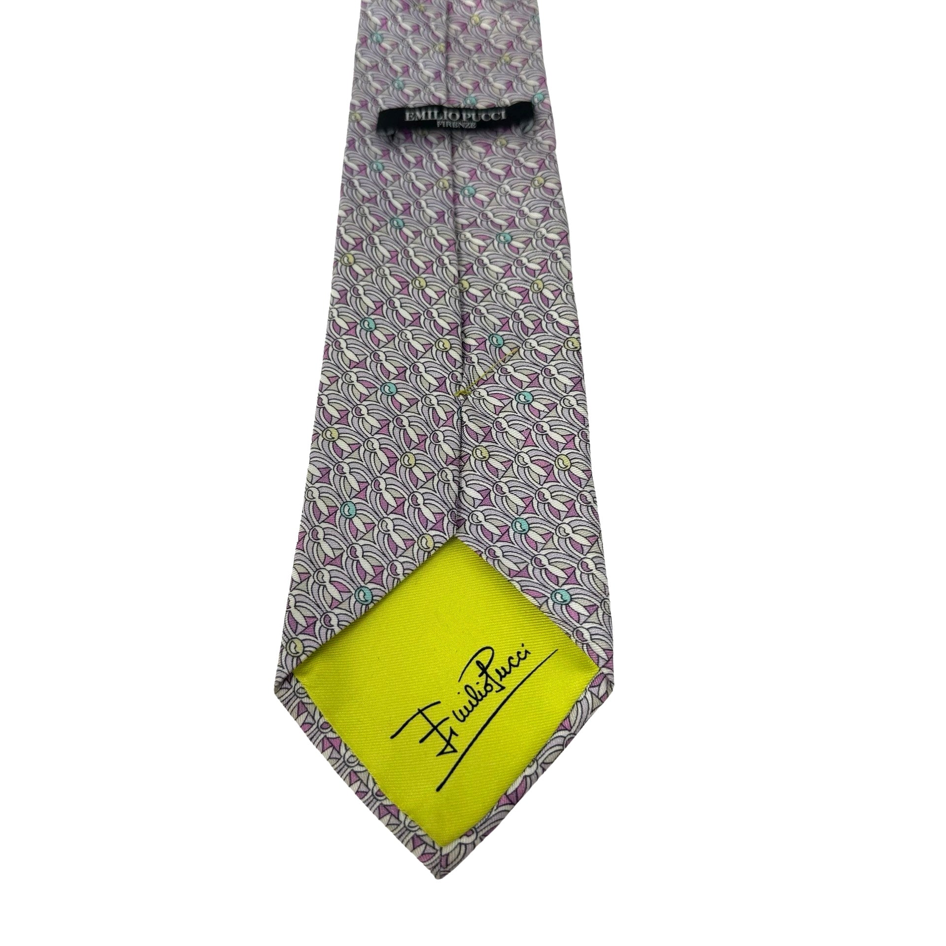 Emilio Pucci Geometric Print Silk Tie