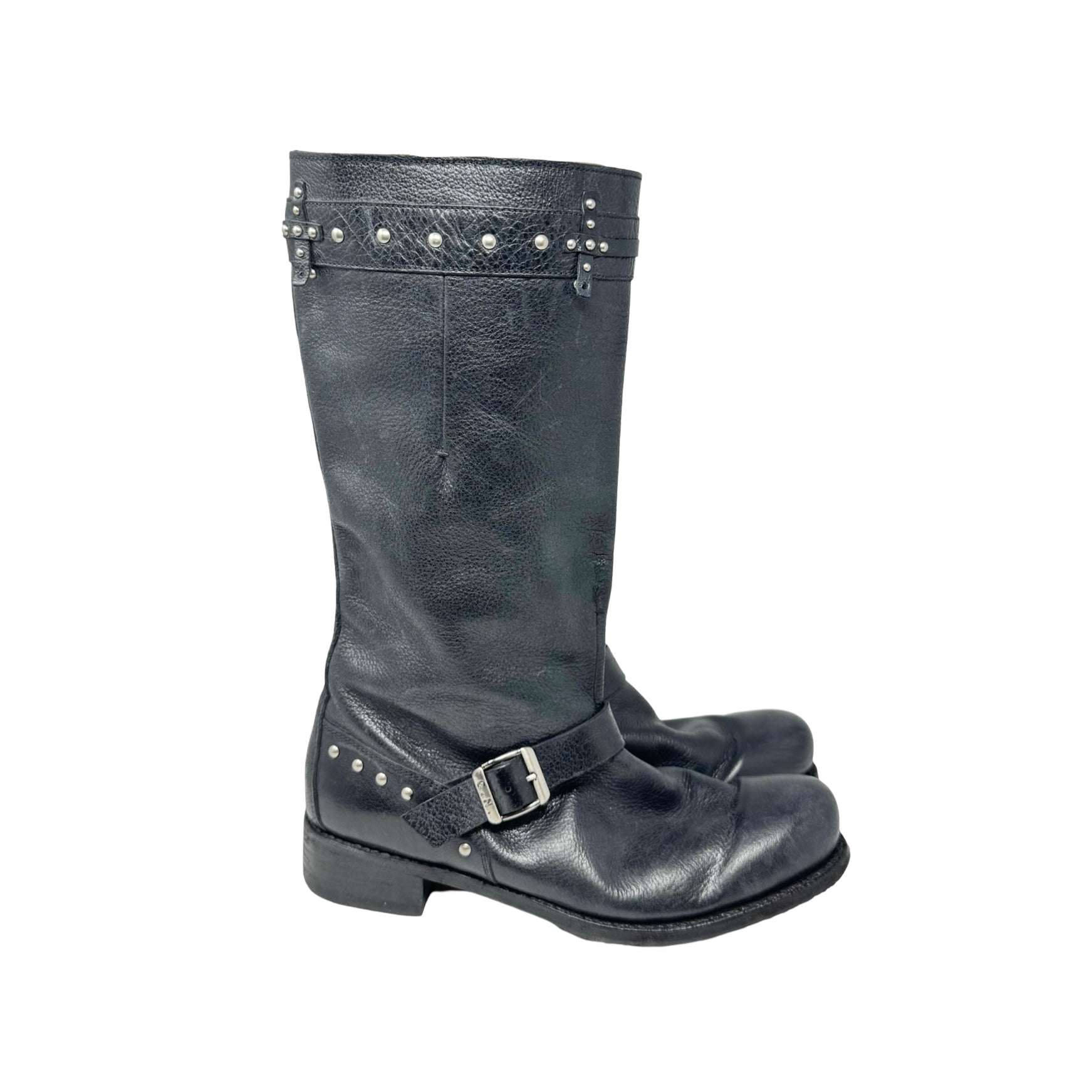 Costume National Leather Studded Boots