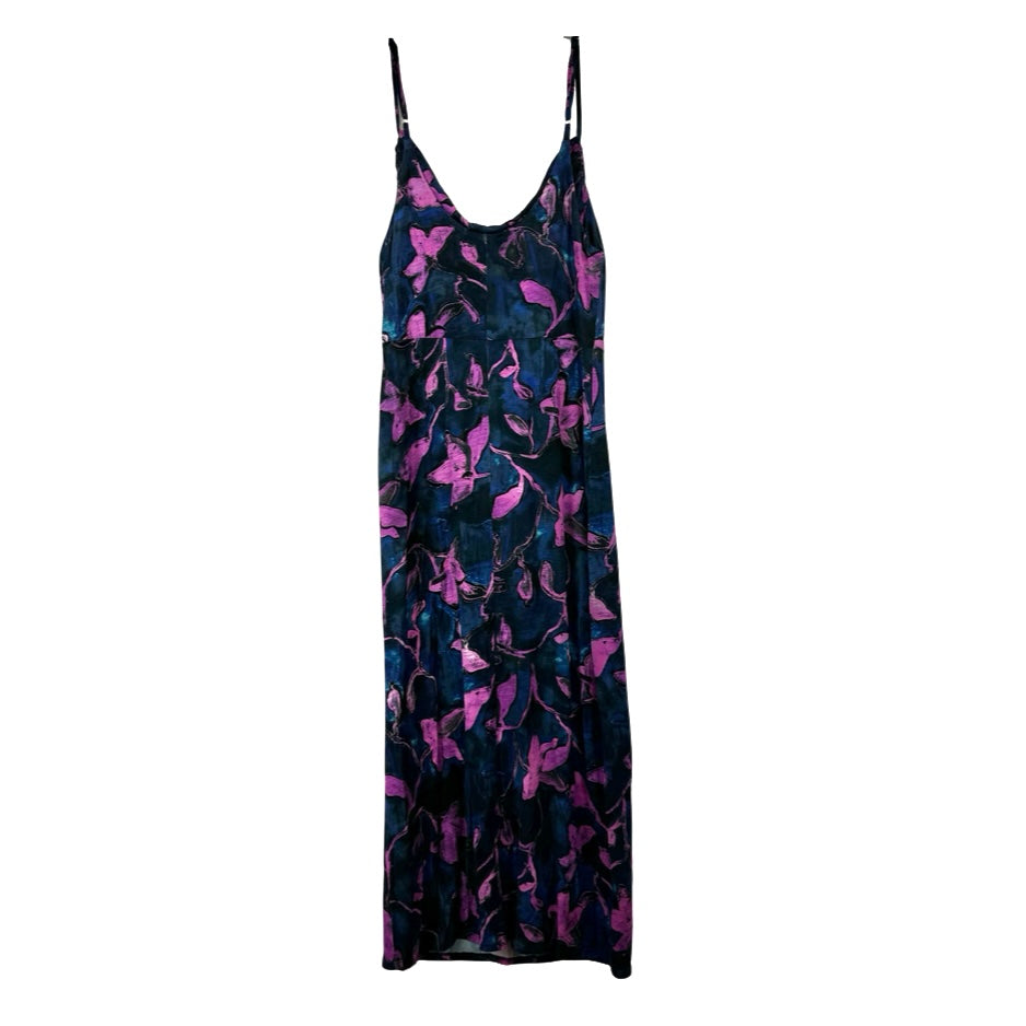 Peruvian Connection Cowl Neck Dark Floral Print Jersey Dress