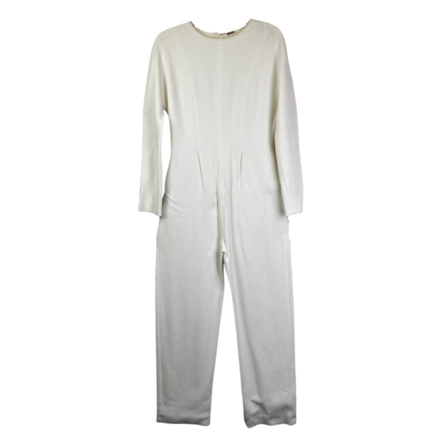 Adam Lippes White Pleated Front Jumpsuit-Thumbnail