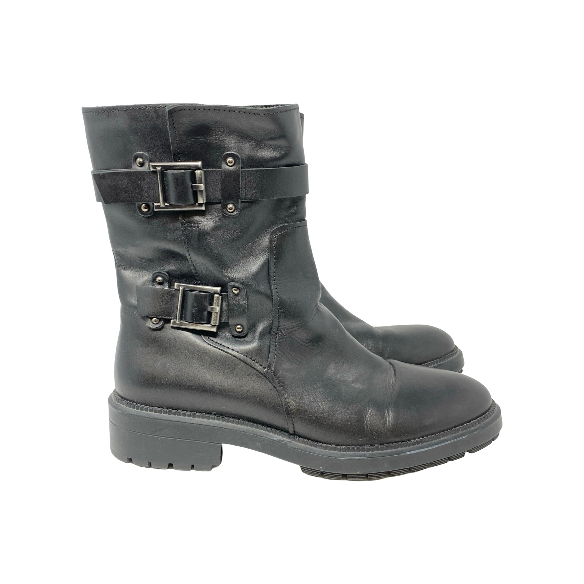 Aquatalia Double Buckle Moto Boots