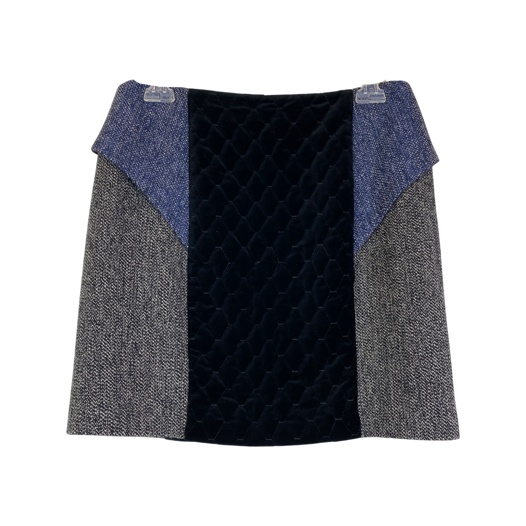 Ainsley Tweed and Velvet Mini Skirt-Thumbnail