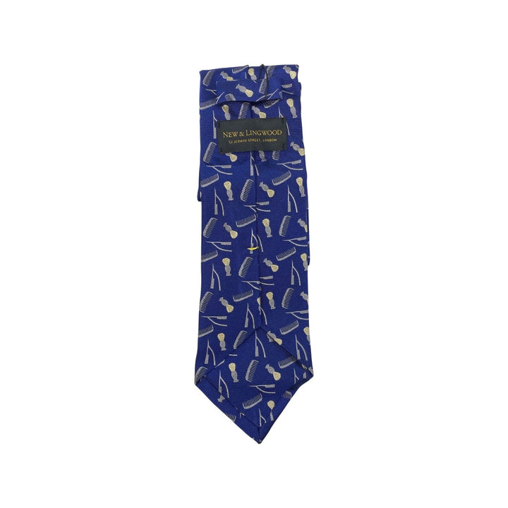 New & Lingwood Blue Barber Design Silk Tie-Back