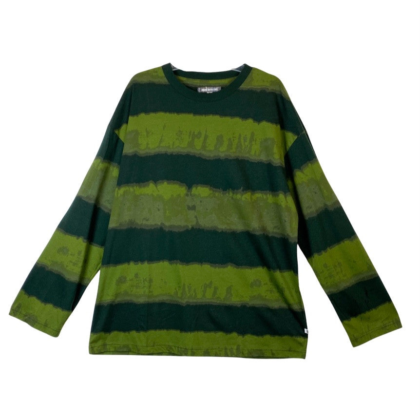 Urban Outfitters Oversized Blurred Stripe Tee-Green front
