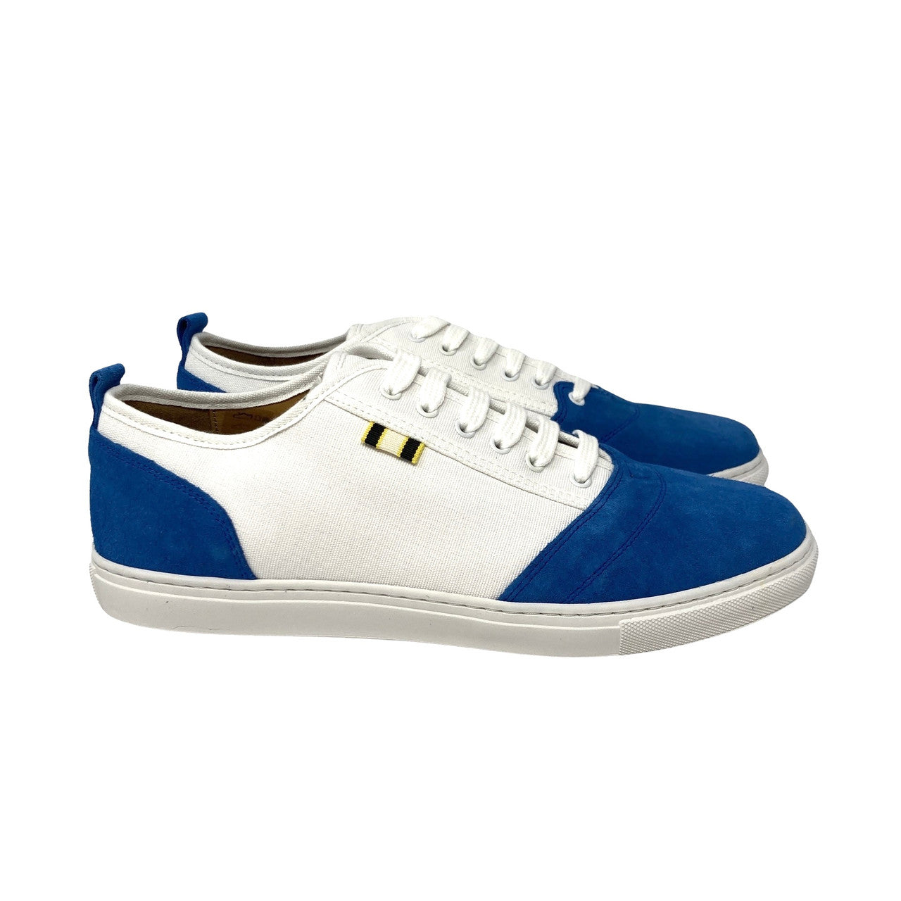 Aprix White Canvas And Royal Blue Suede Sneaker-thumbnail