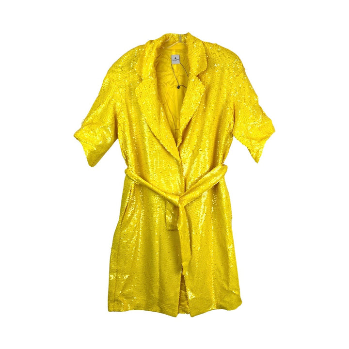 Thang De Hoo Sequined Yellow Coat-Front