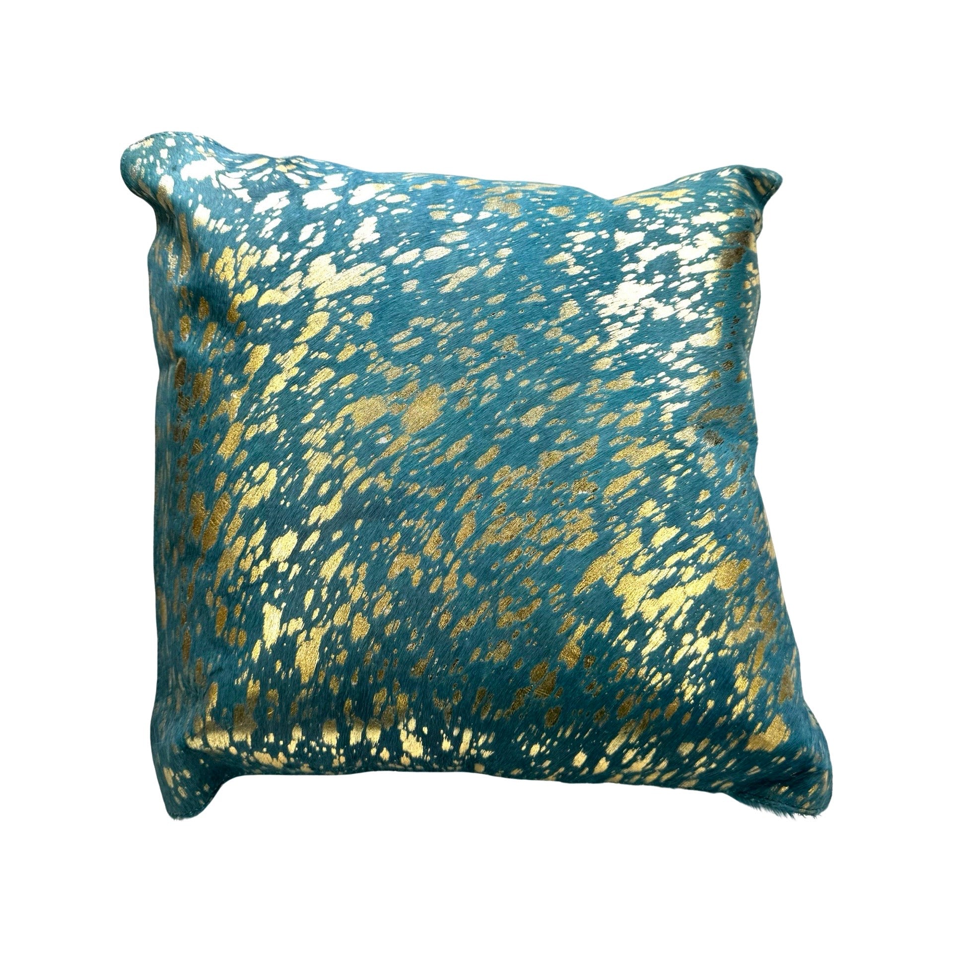Divine Home Cosmic Metallic Printed Cowhide Accent Pillow