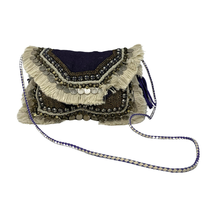 Shashi Boho Embellished Fringe Crossbody-front