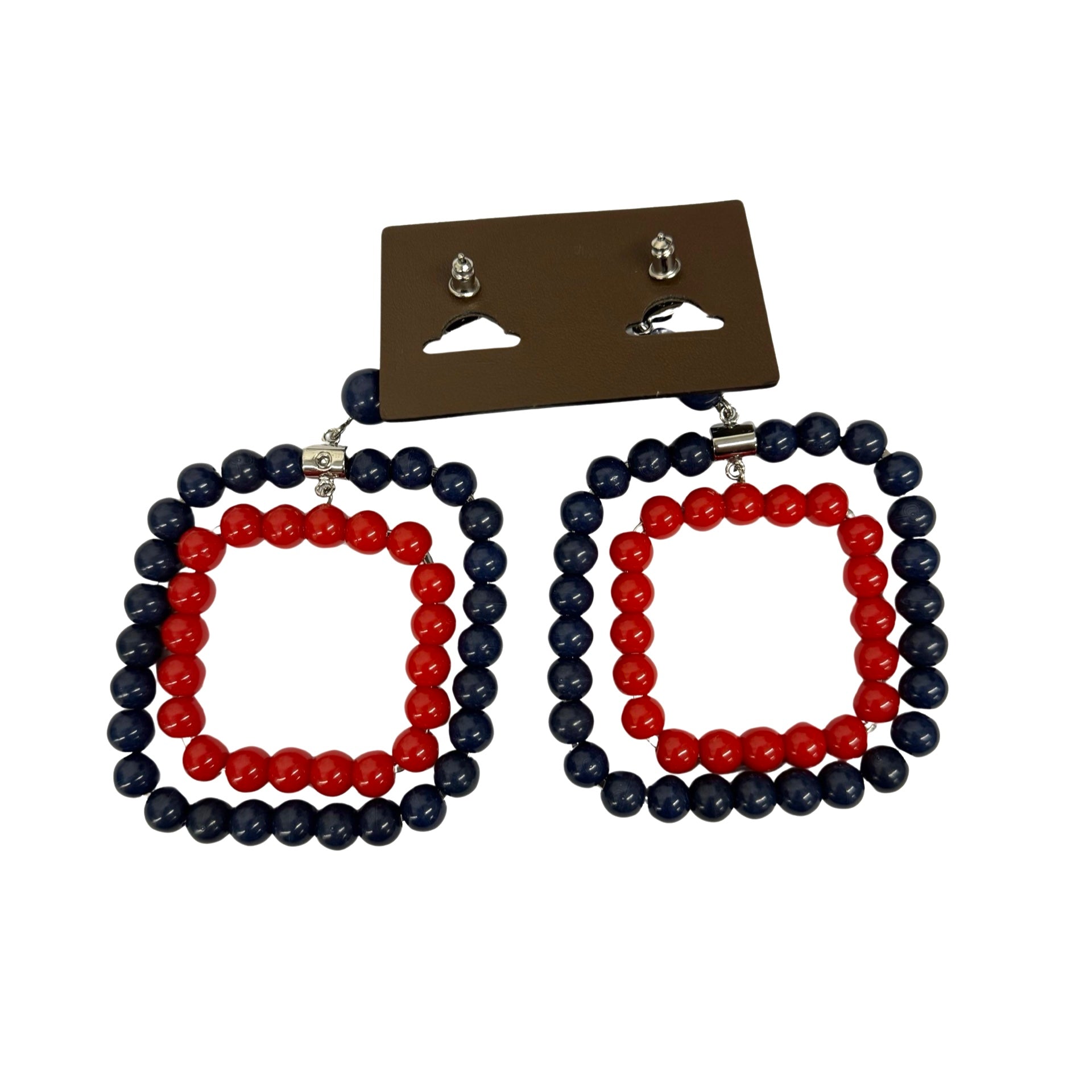 Marni Multicolor Beaded Square Motif Earrings