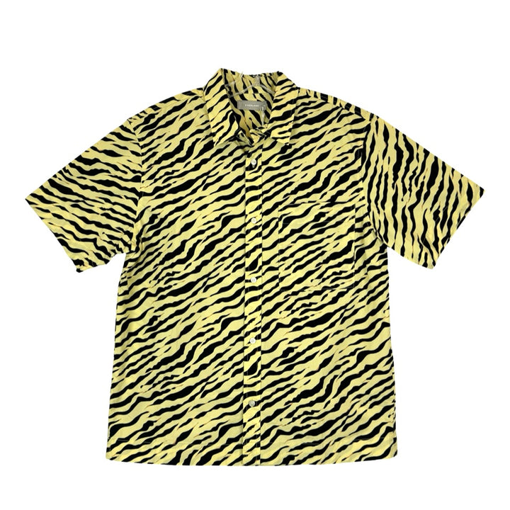 Everlane The Poplin Short Sleeve Yellow Tiger Shirt