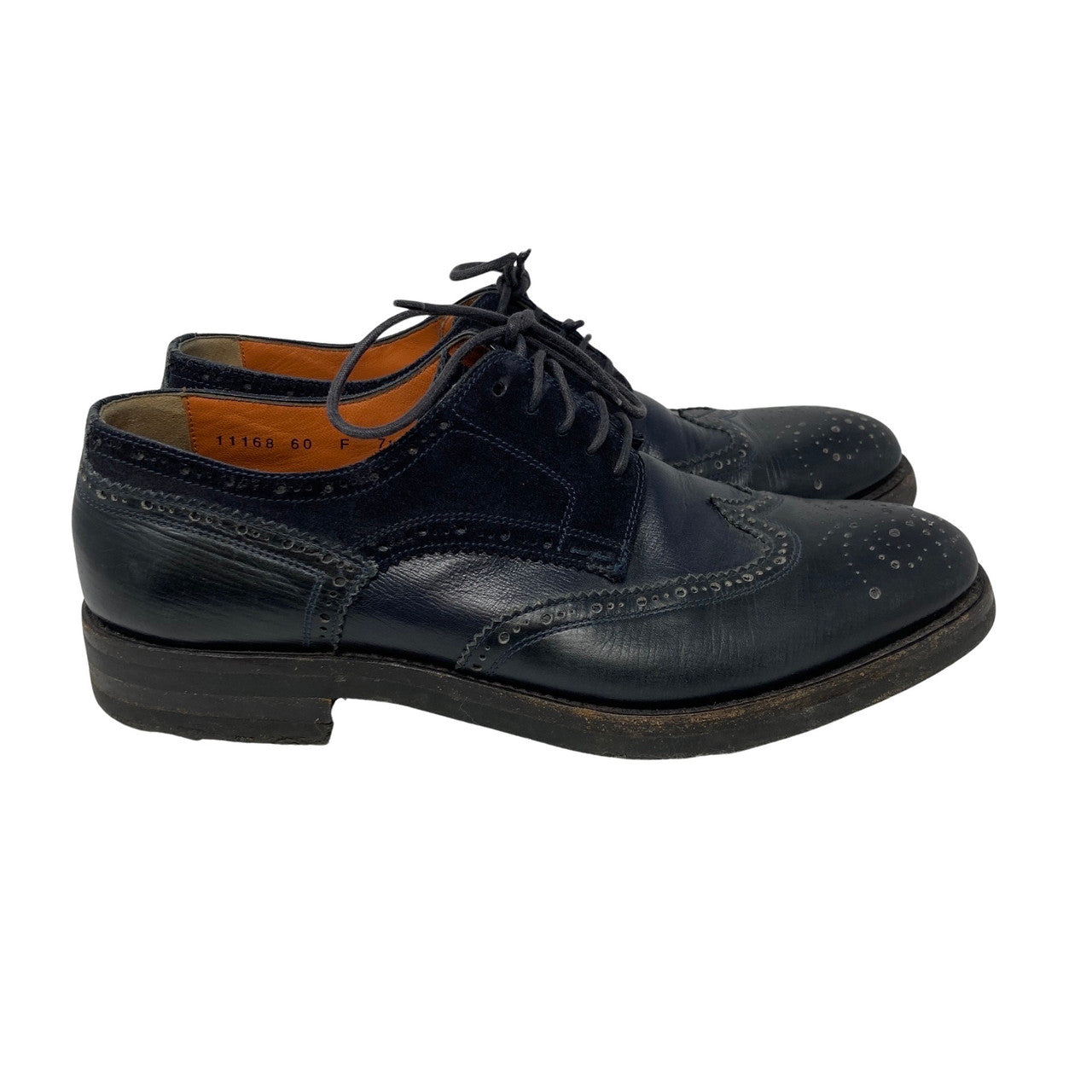 Santoni Suede and Leather Brogued Lace Ups-thumbnail