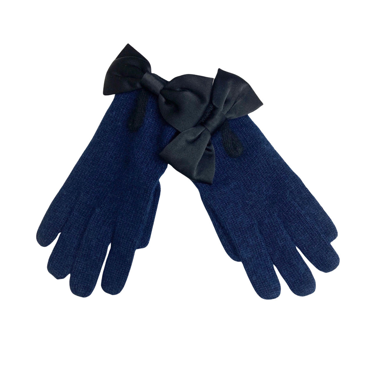 Moschino Bow Detail Cashmere Knit Gloves-Thumbnail