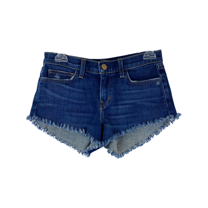 L'Agence Denim Frayed Short Shorts-Thumbnail