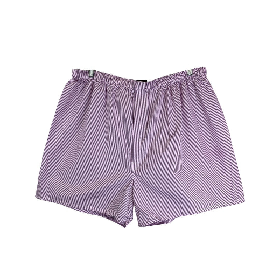 New & Lingwood Pink and White Striped Cotton Boxers-Thumbnail