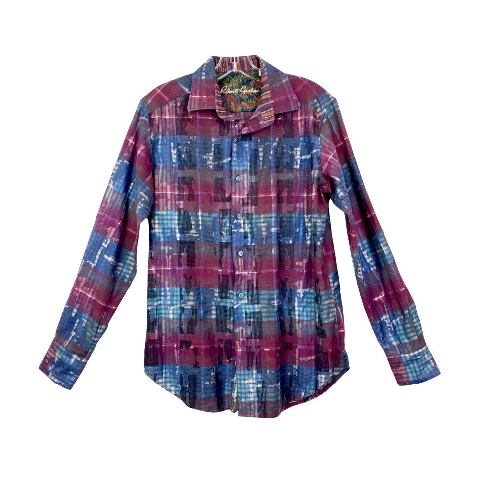 Robert Graham Maroon and Navy Patterned Shirt-Thumbnail