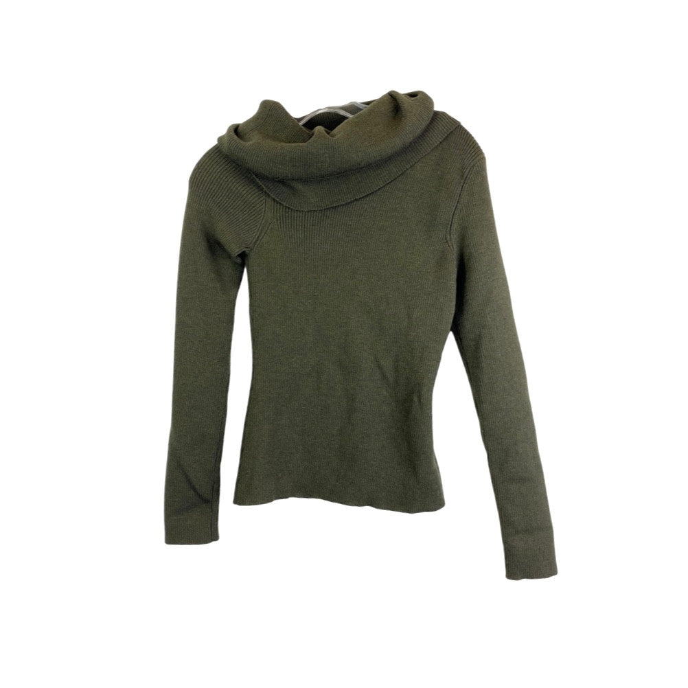 Monse Olive Rib Knit Cowl Neck Sweater-Back