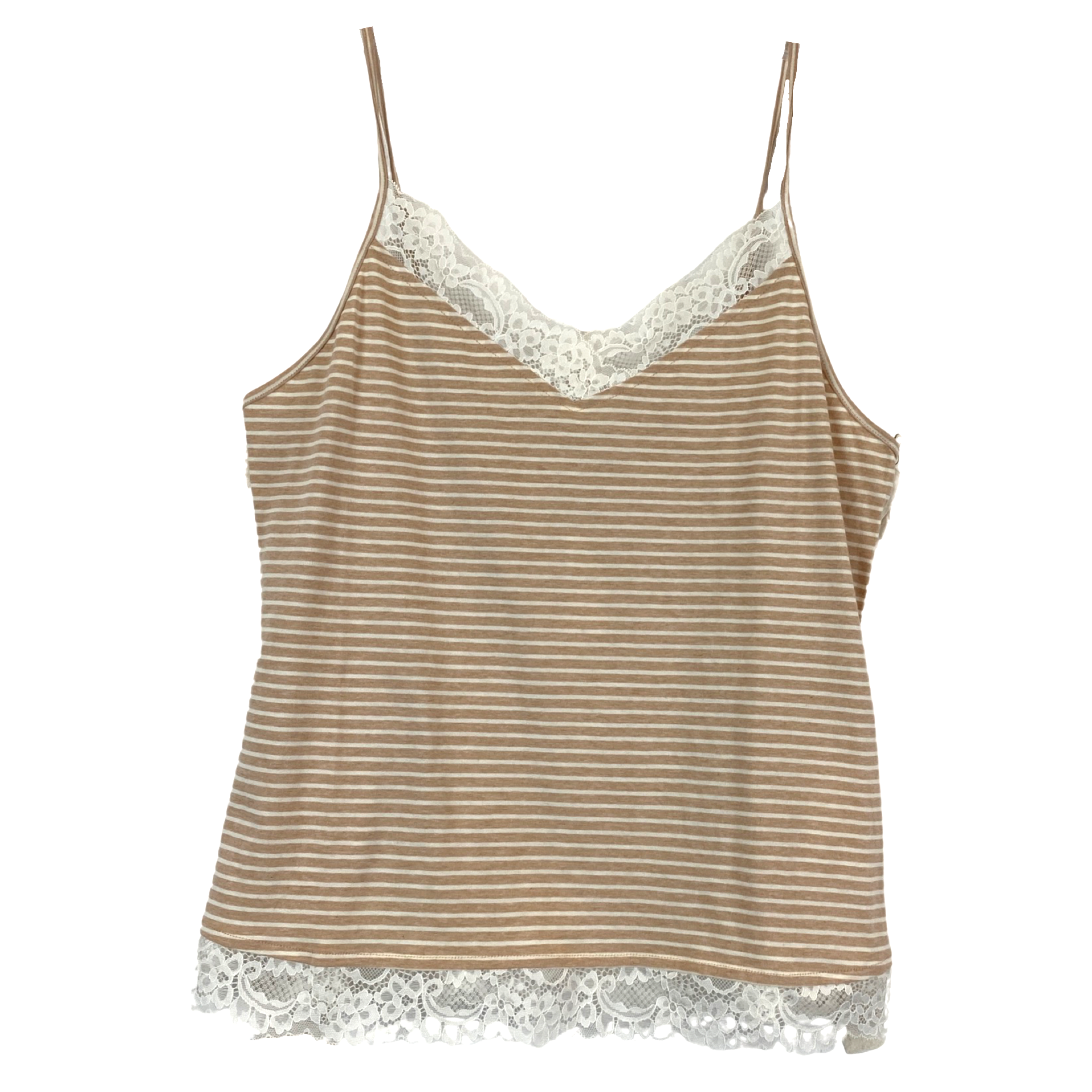 Haven Well Within Cotton Jersey Striped Lace Cami