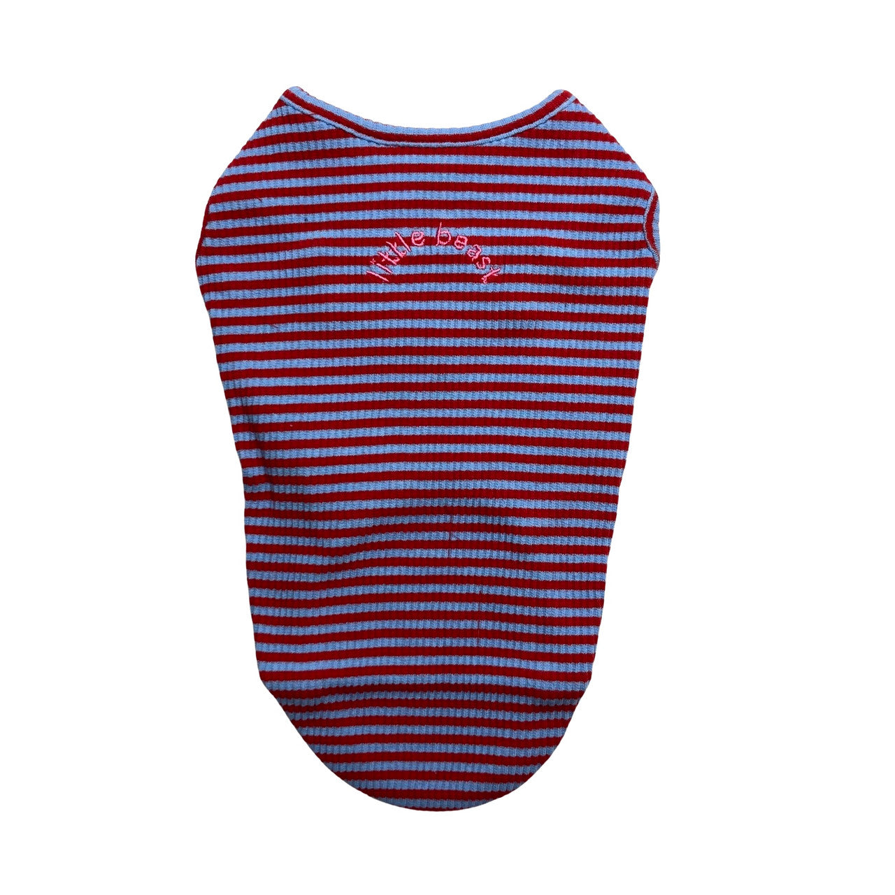 Little Beast Red and Blue Stripe Dog Tee-front