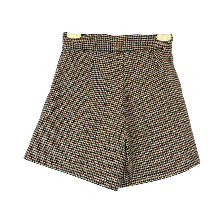 Sandro High Rise Houndstooth Wool Blend Shorts