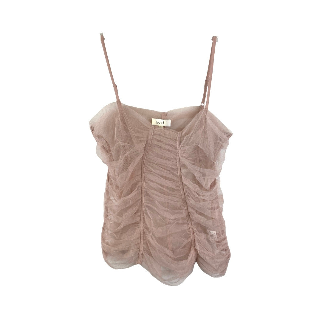 Love J Sheer Ruched Tulle Top-Thumbnail