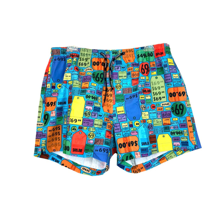 Homoco Multicolor Price Tags Swim Trunks-Thumbnail