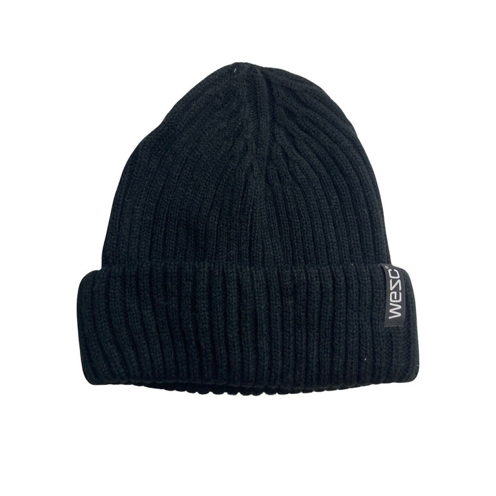 WESC Thick Rib Knit Beanie-black