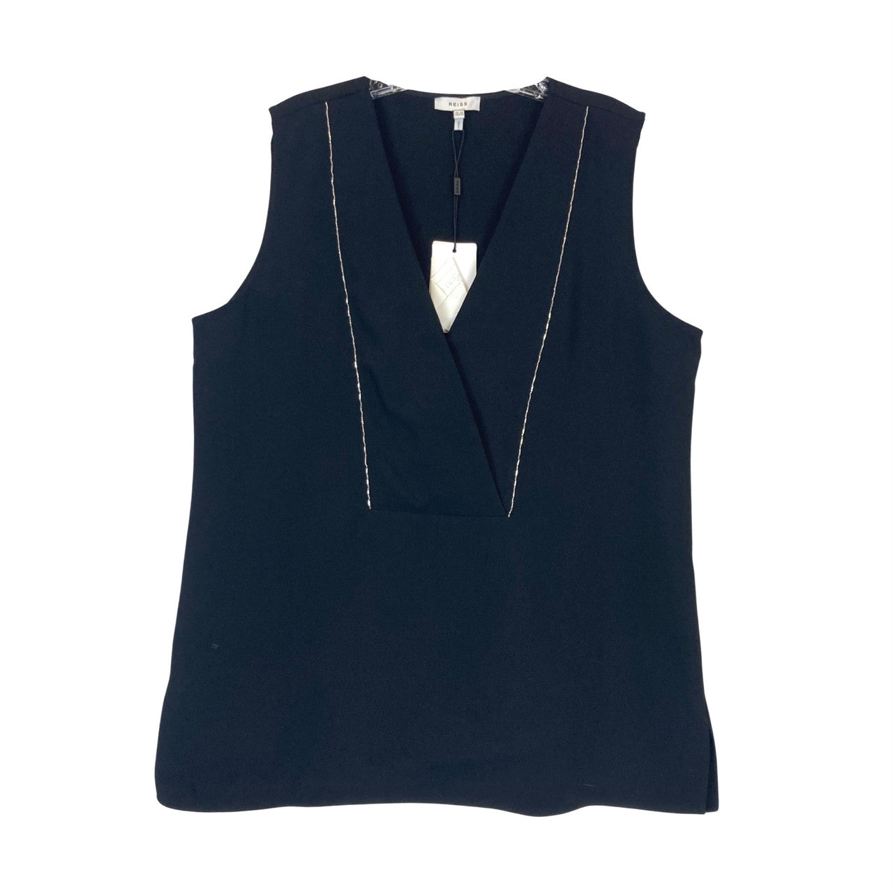 Reiss V-Neck Trim Embroidered Top-Thumbnail