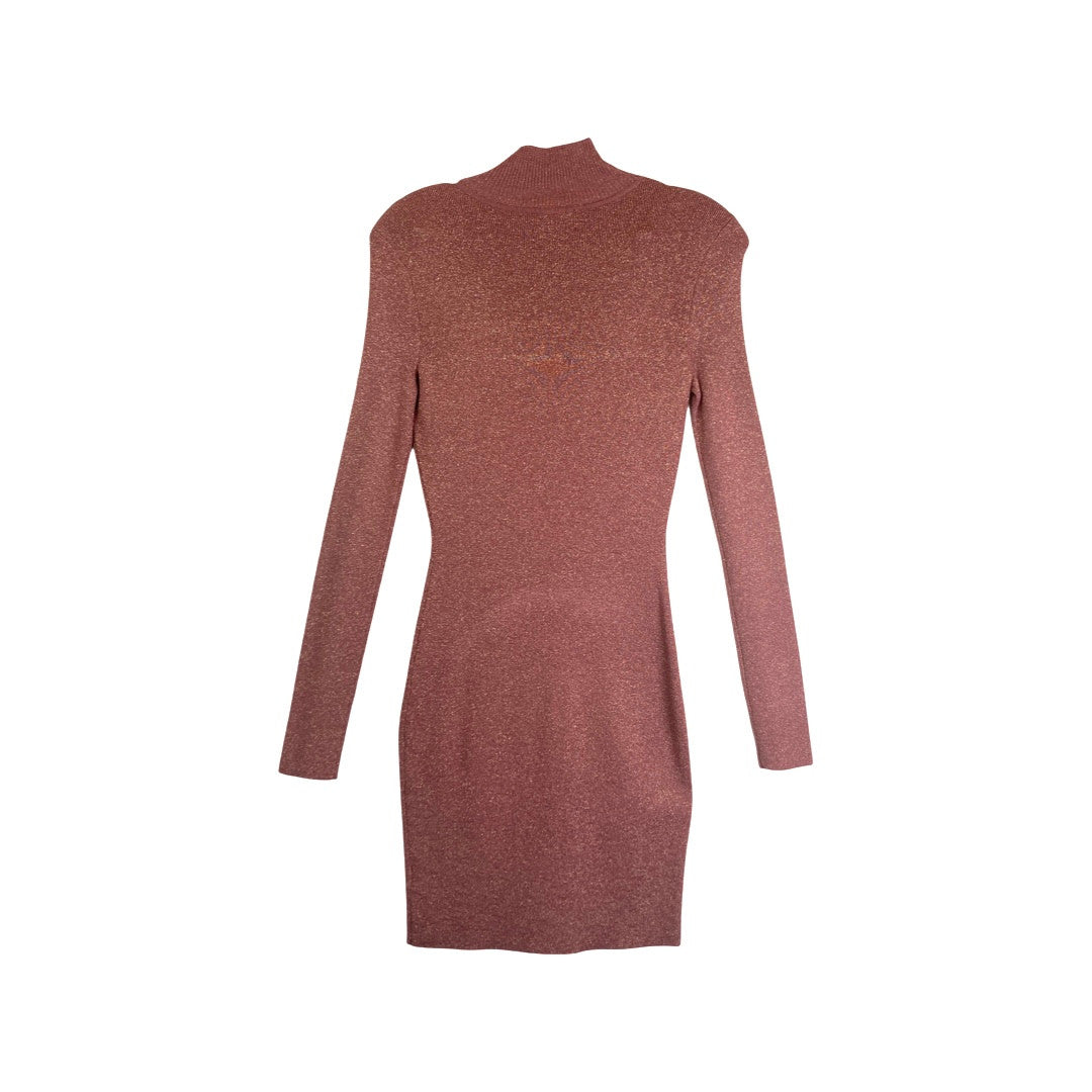 Intermix Dusty Rose Glitter Knit Dress-Back