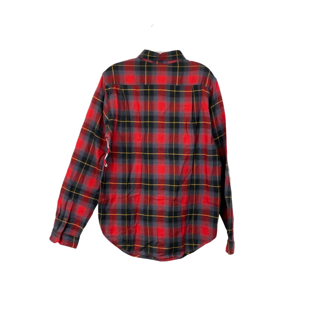 Burkman Bros Red and Black Flannel Button Down-Back