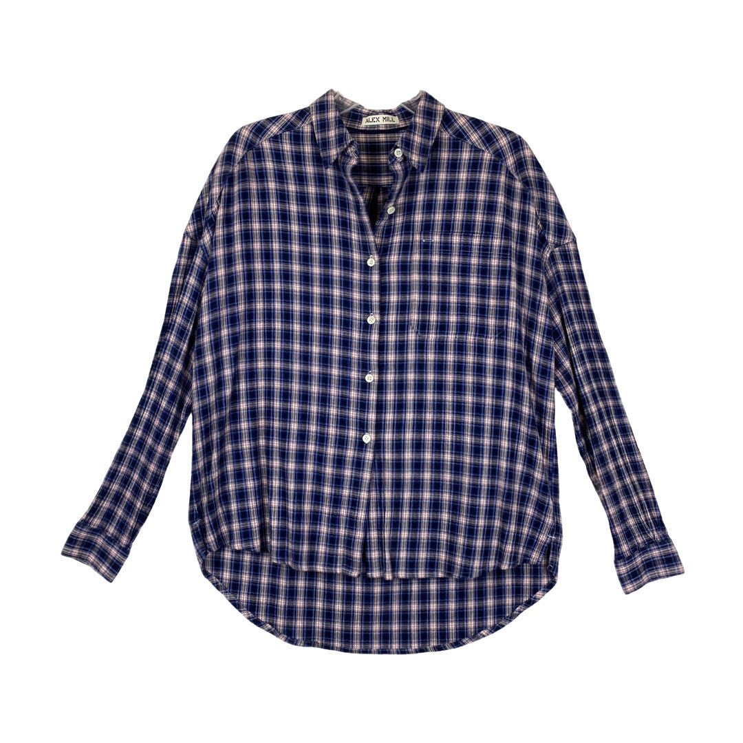 Alex Mill Multicolor Plaid Gauze Shirt-Thumbnail