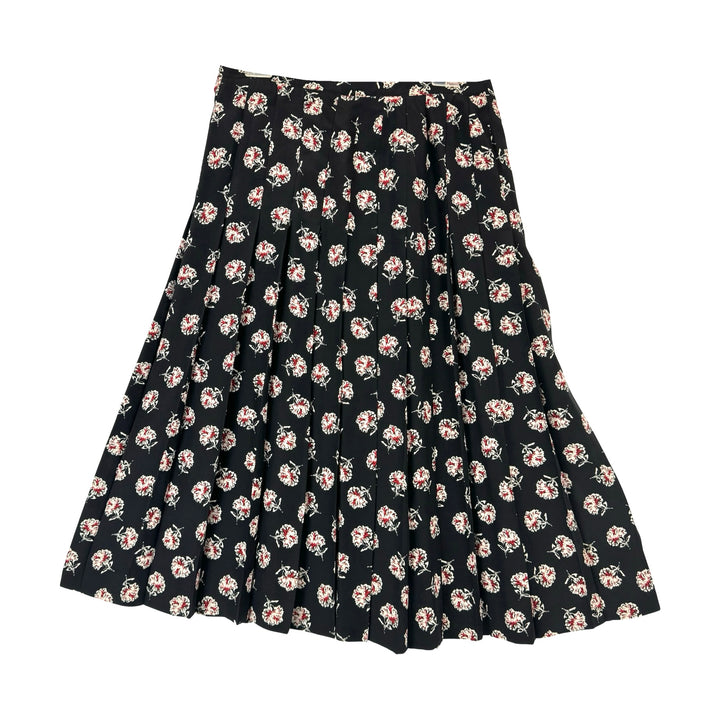 Vintage Gloria Sachs Floral Pleated Midi Skirt