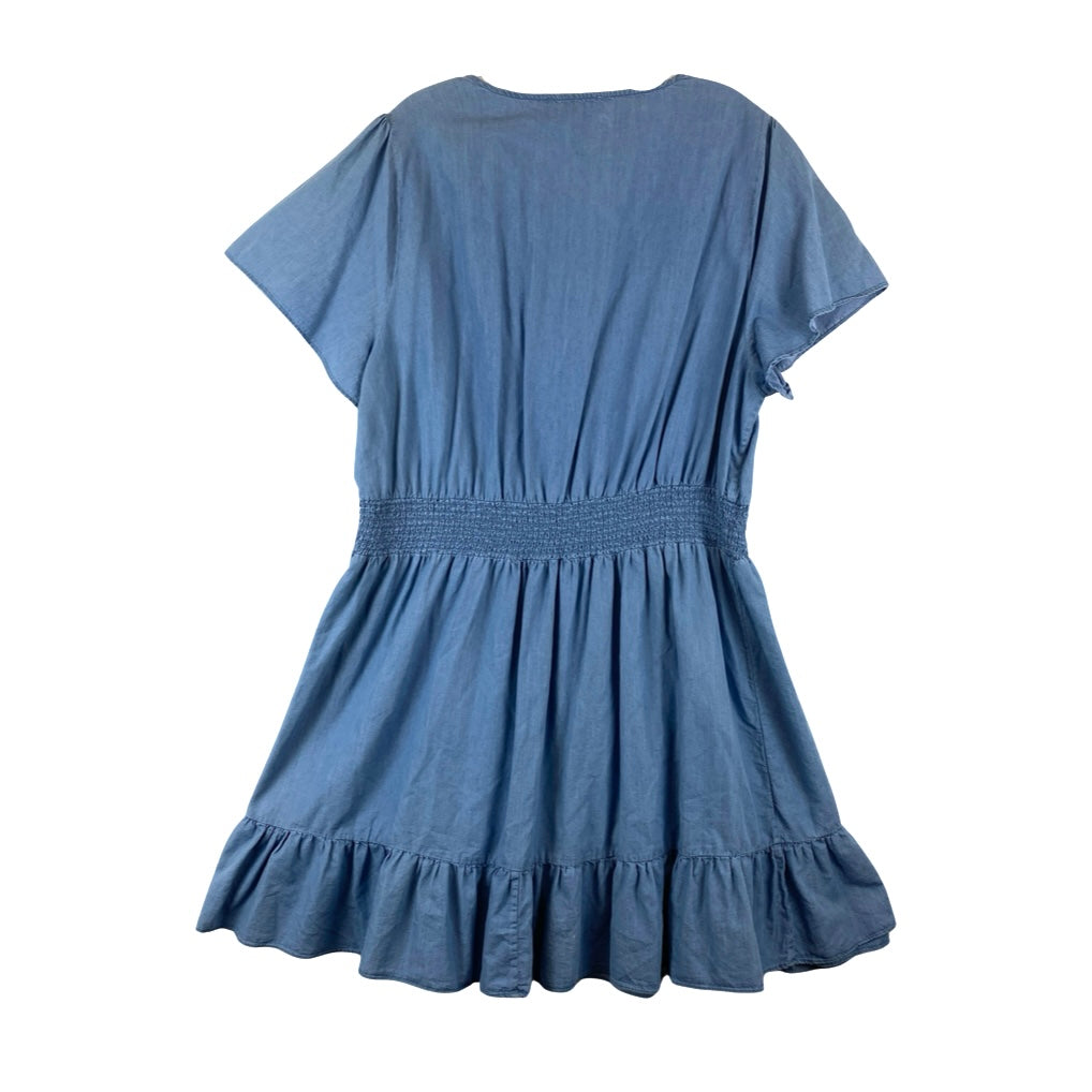 Michael by Michael Kors Chambray Ruffle Mini Dress