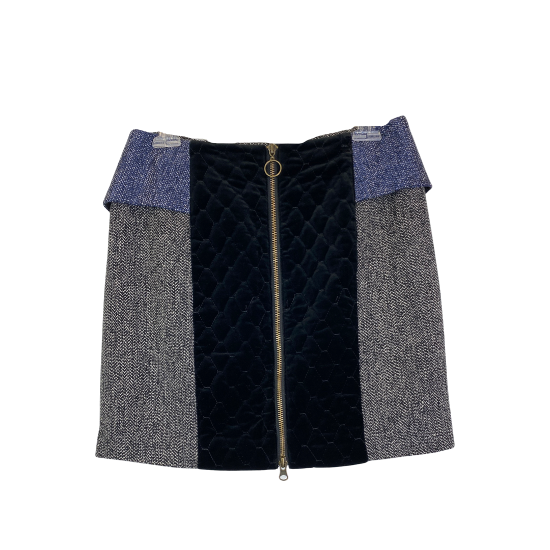 Ainsley Tweed and Velvet Mini Skirt-Back