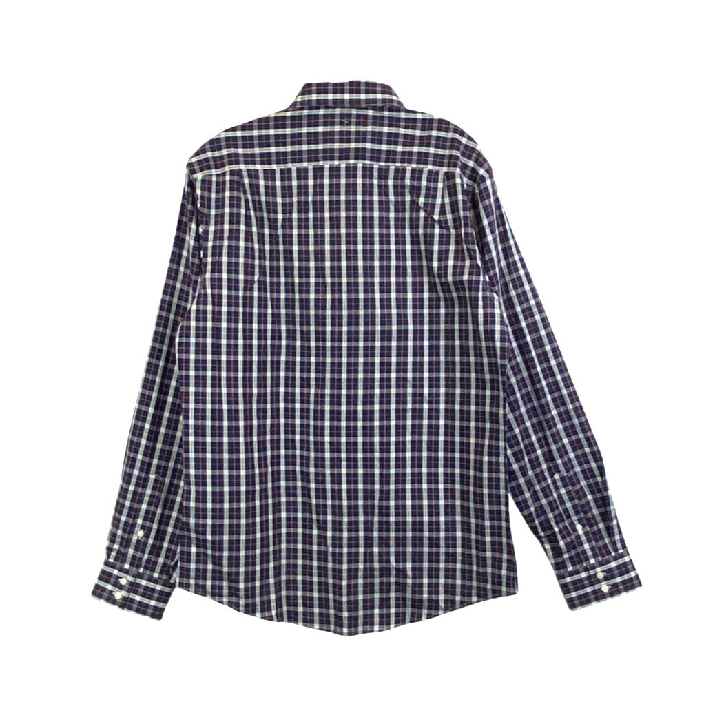 Ben Sherman Navy and Red Plaid Shirt-Back