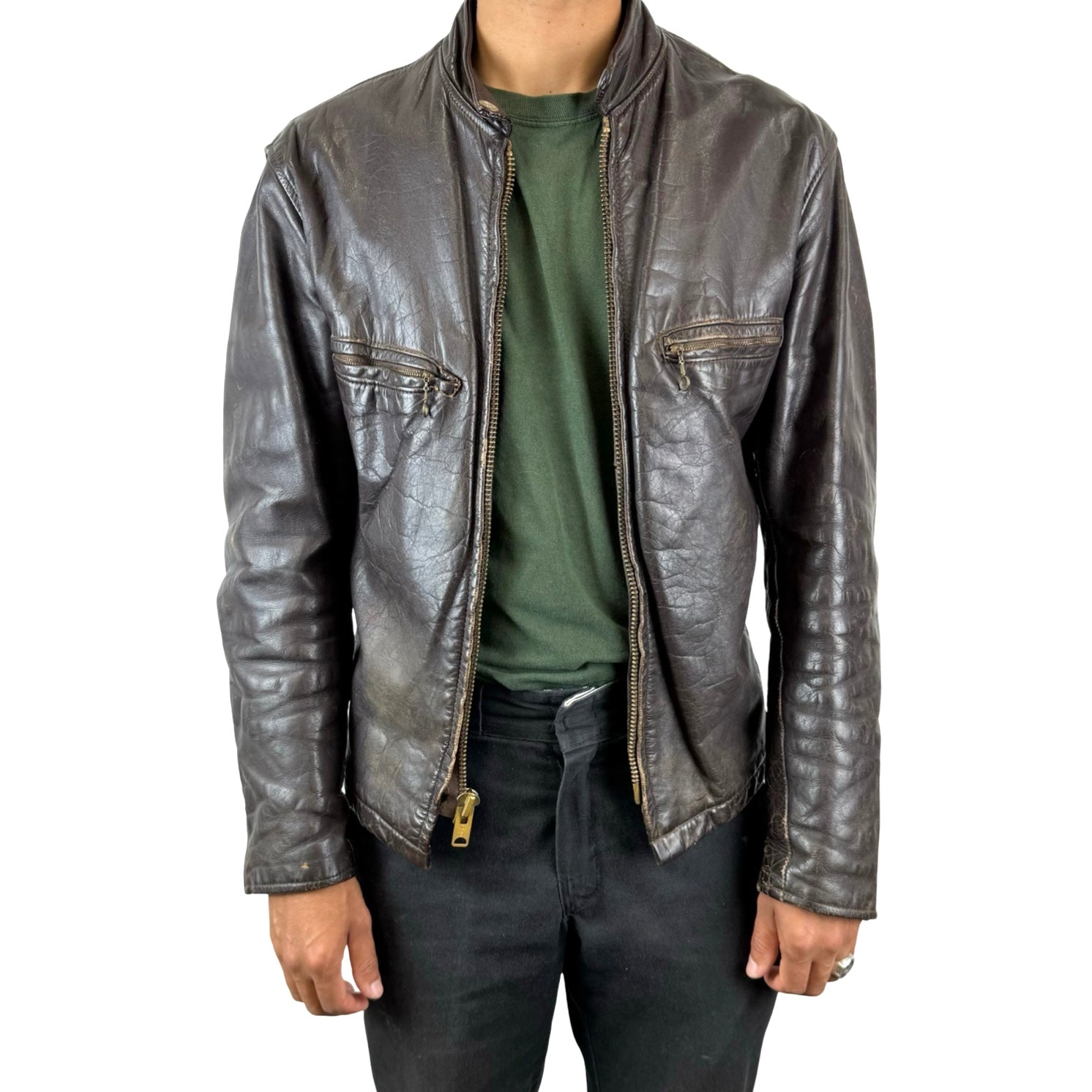 Vintage Distressed Genuine Leather Jacket