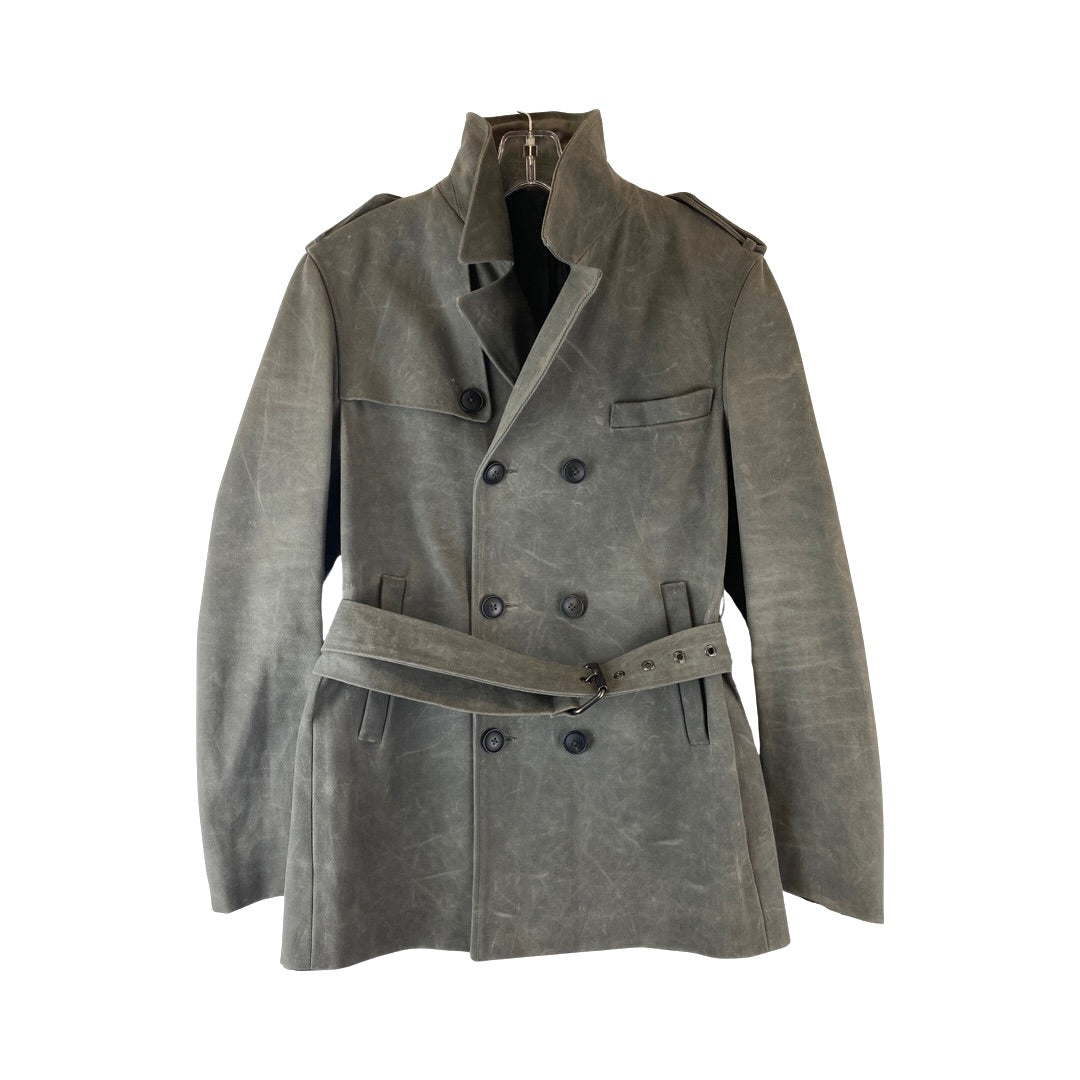 Duckie Brown The Short Waxed Canvas Trench Coat