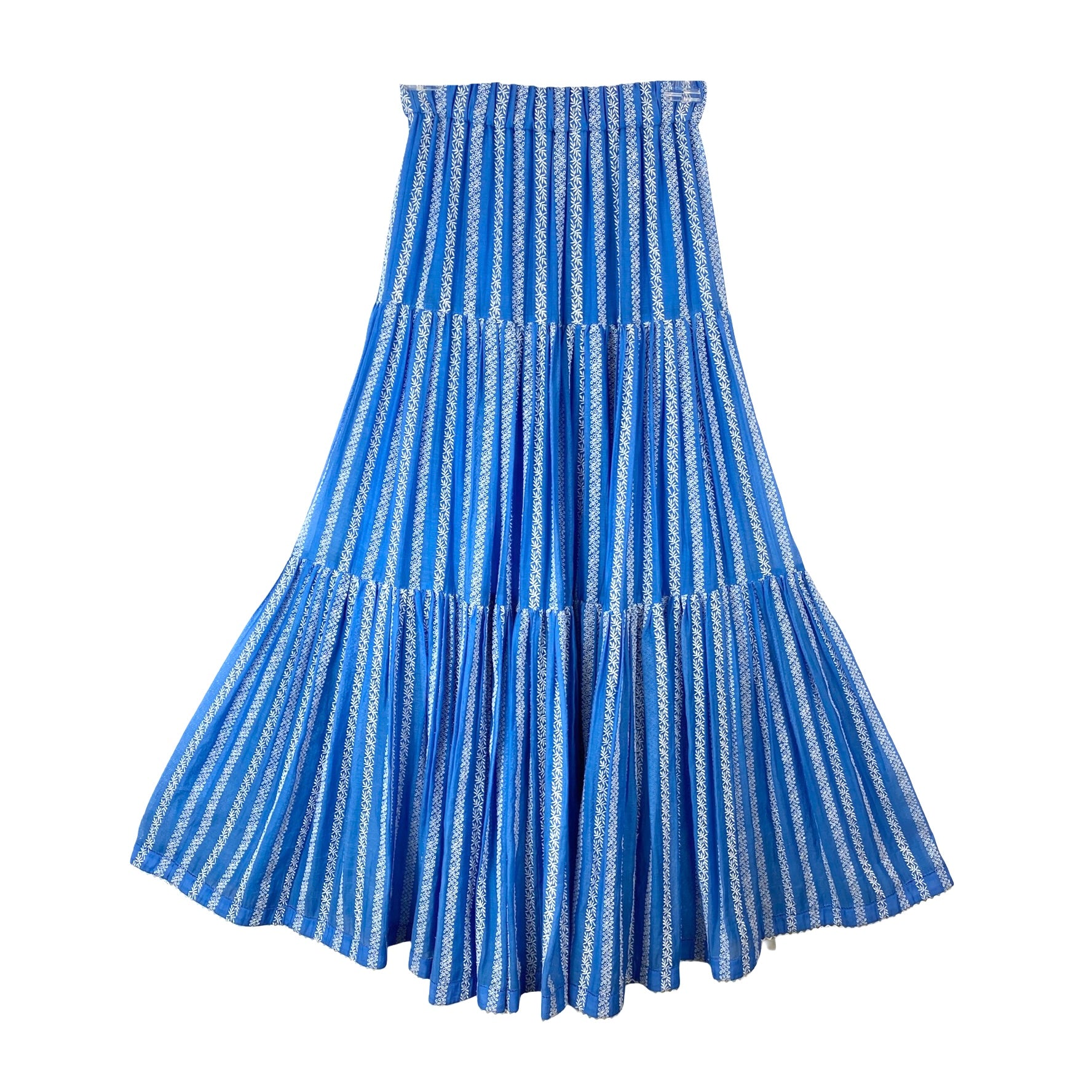 Tory Burch Pleated Embroidered Maxi Skirt