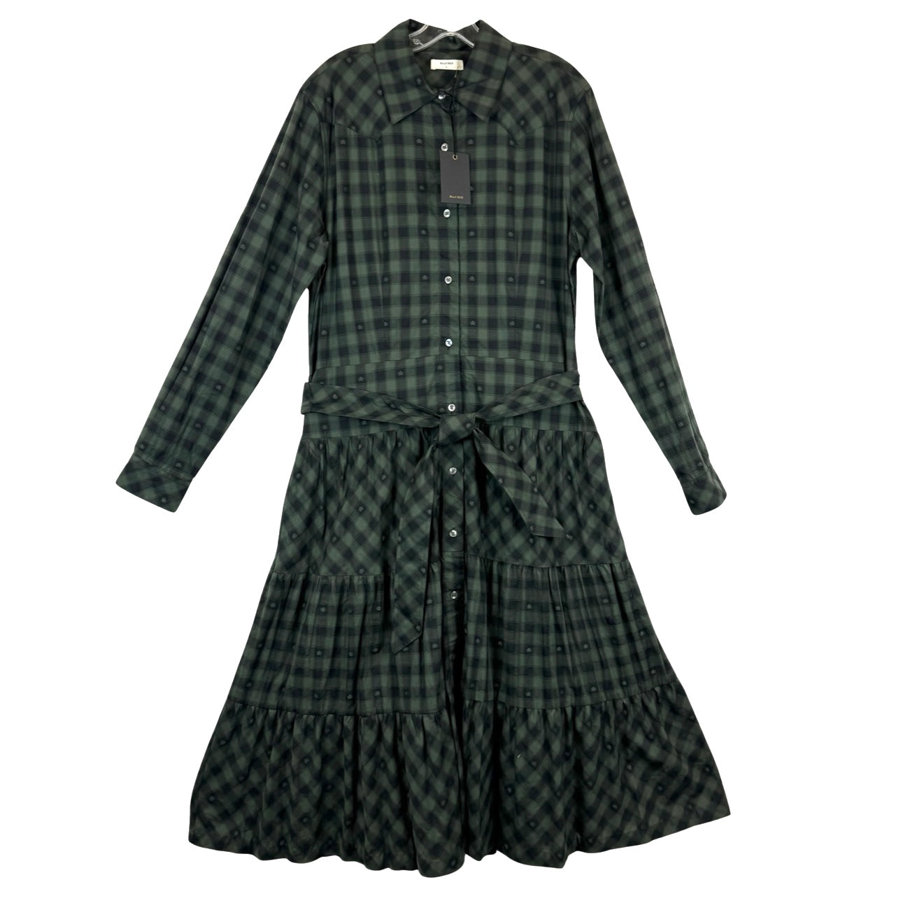 Billy Reid Fleur De Lis Plaid Shirt Dress