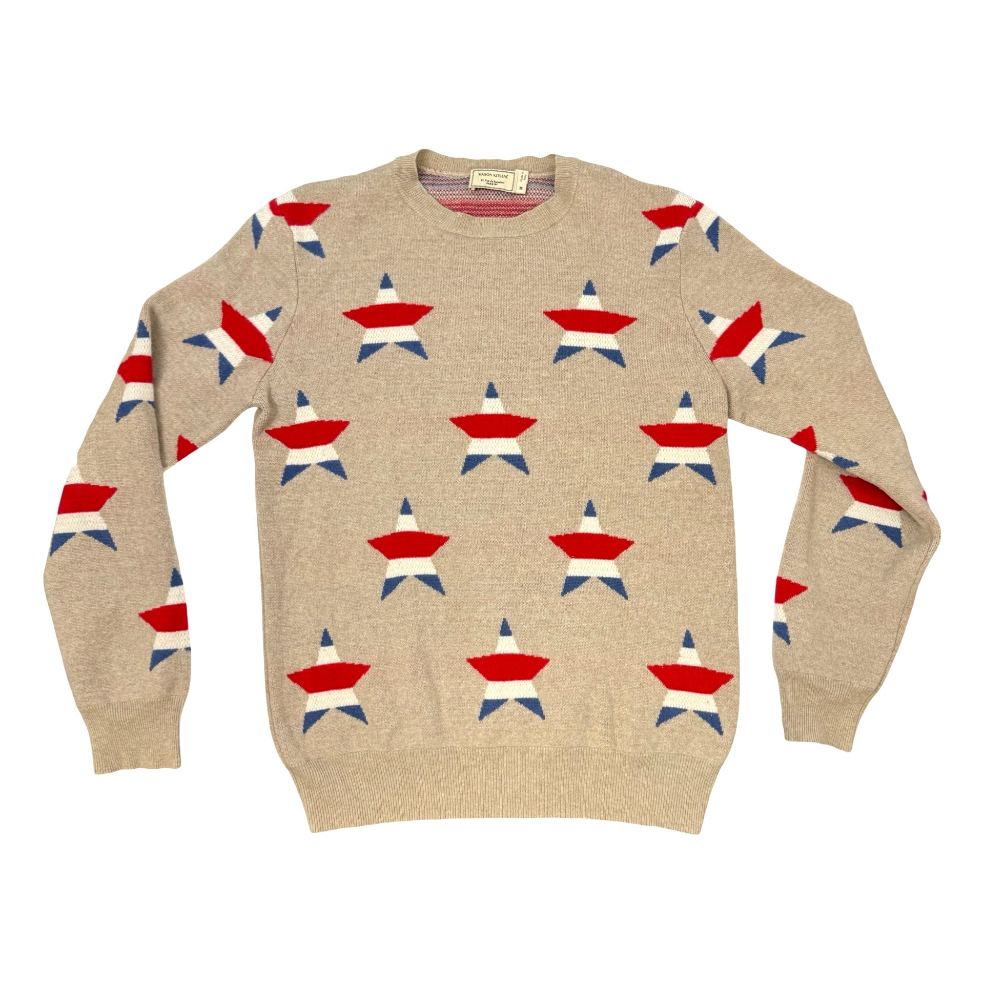 Maison Kitsuné Wool Blend Star Print Sweater